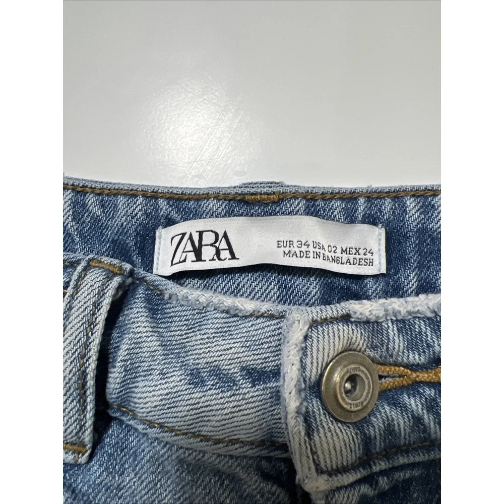 Size‎ 2 - ZARA Women's High Waist Ripped Denim Shorts